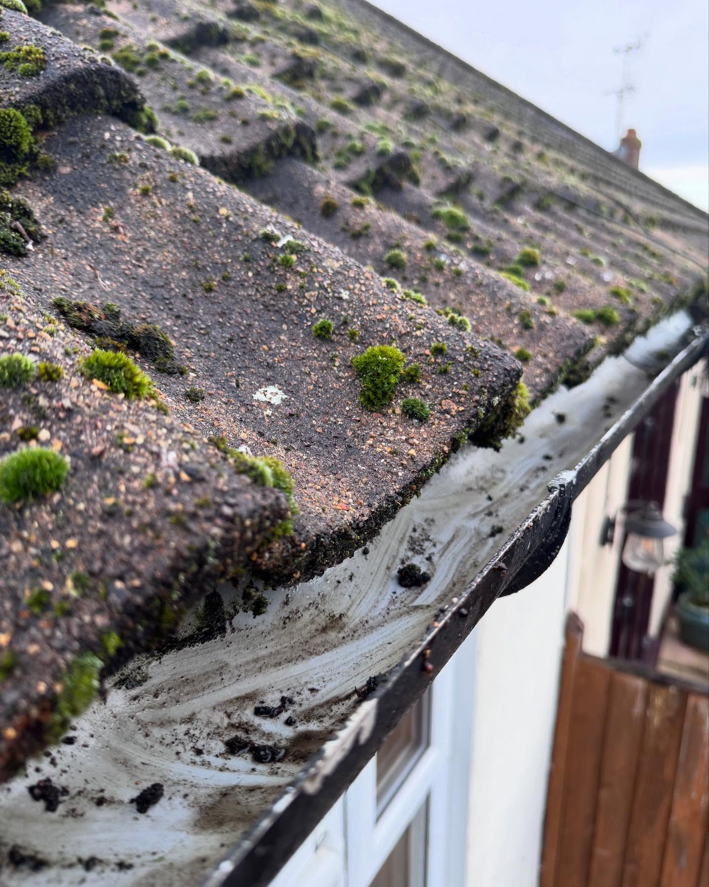 Clean gutter after debris removal