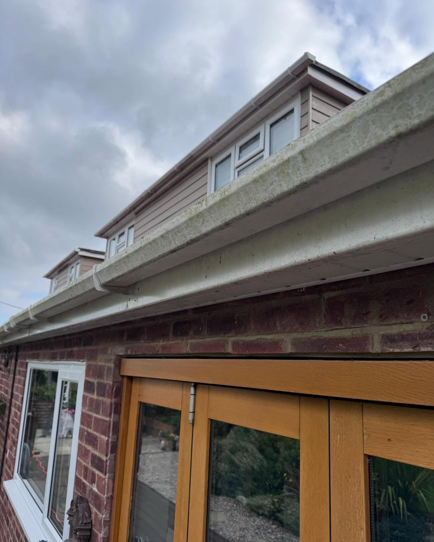 Roofline before cleaning