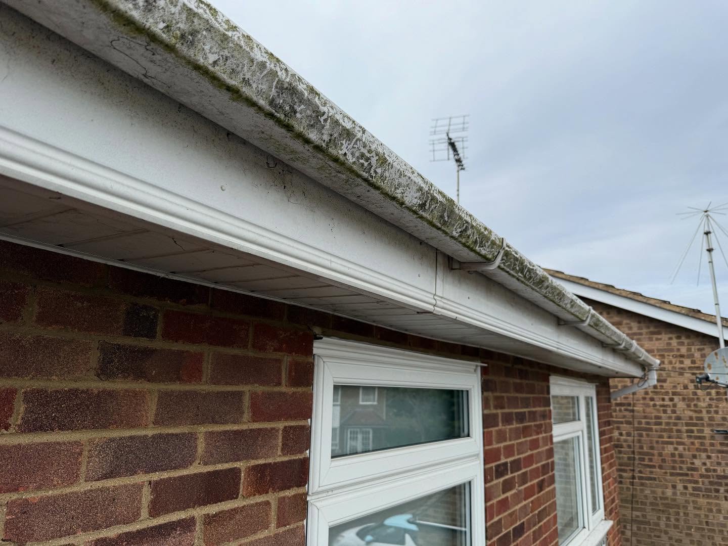 Before fascia and soffit cleaning in Oundle